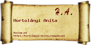 Hortolányi Anita névjegykártya