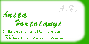 anita hortolanyi business card